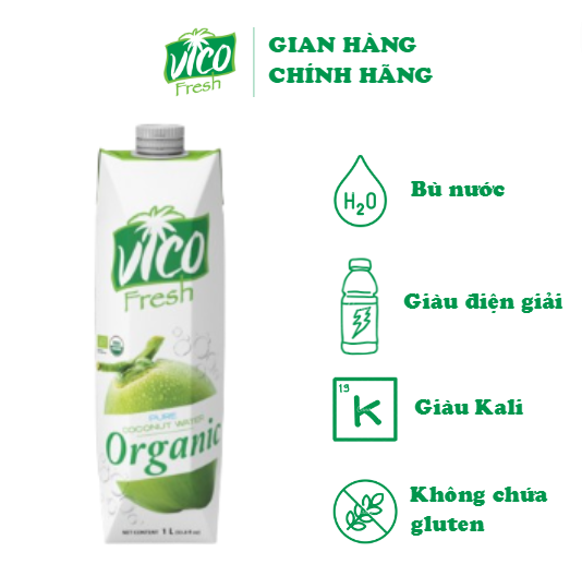 1 hộp nước dừa vico fresh organic 1l