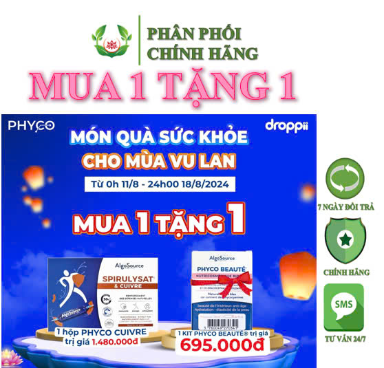 Nước uống chiết xuất tảo xoắn hữu cơ organic cao cấp Phyco Spirulysat Cuivre Nhập khẩu từ Pháp