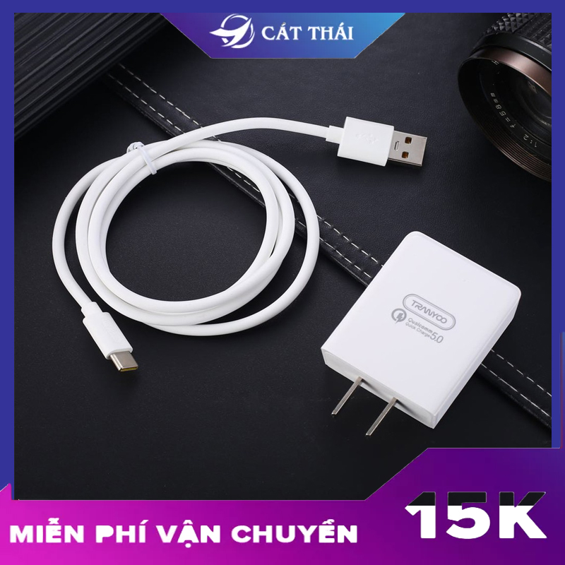 Cốc Sạc Nhanh Chuẩn QC 3.0 Cát Thái Tích Hợp Chip Thông Minh An Toàn AK200 tặng kèm cáp sạc điện thoại củ sạc iphone cục sạc iphone cốc sạc điện thoại cục sạc nhanh  phù hợp các tất cả các loại
