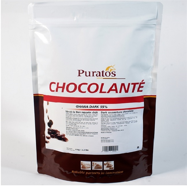 100gr Socola nút đen Puratos 55% cacao Socola thơm ngon vị đắng nhẹ đặc trưng, mứt ngọt, ngũ cốc