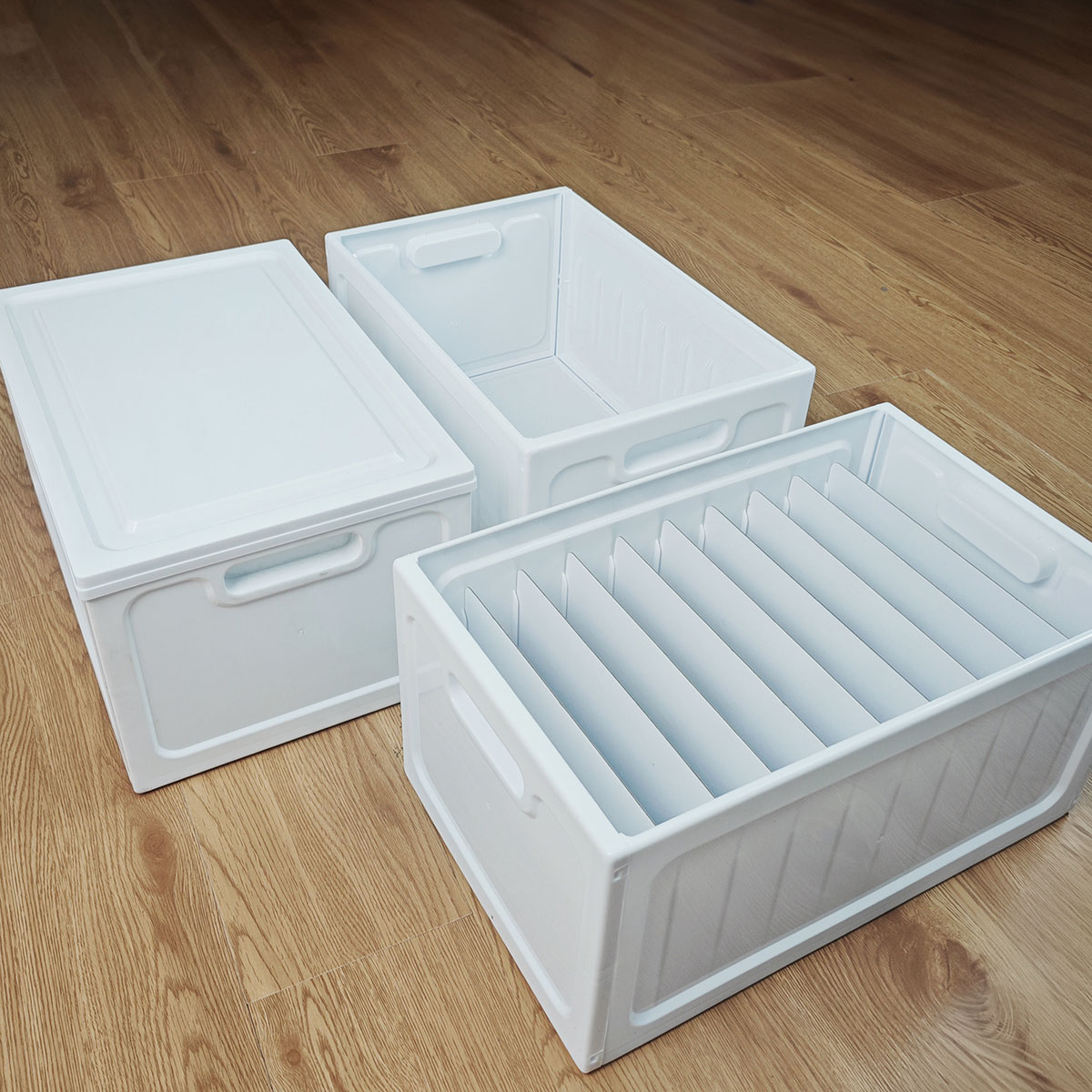 Hộp Nhựa PP Đựng Quần Áo Có Nắp Living C, Hộp Chia 10 Ngăn, Không Chia Ngăn Chắc Chắn, Tiện Dụng