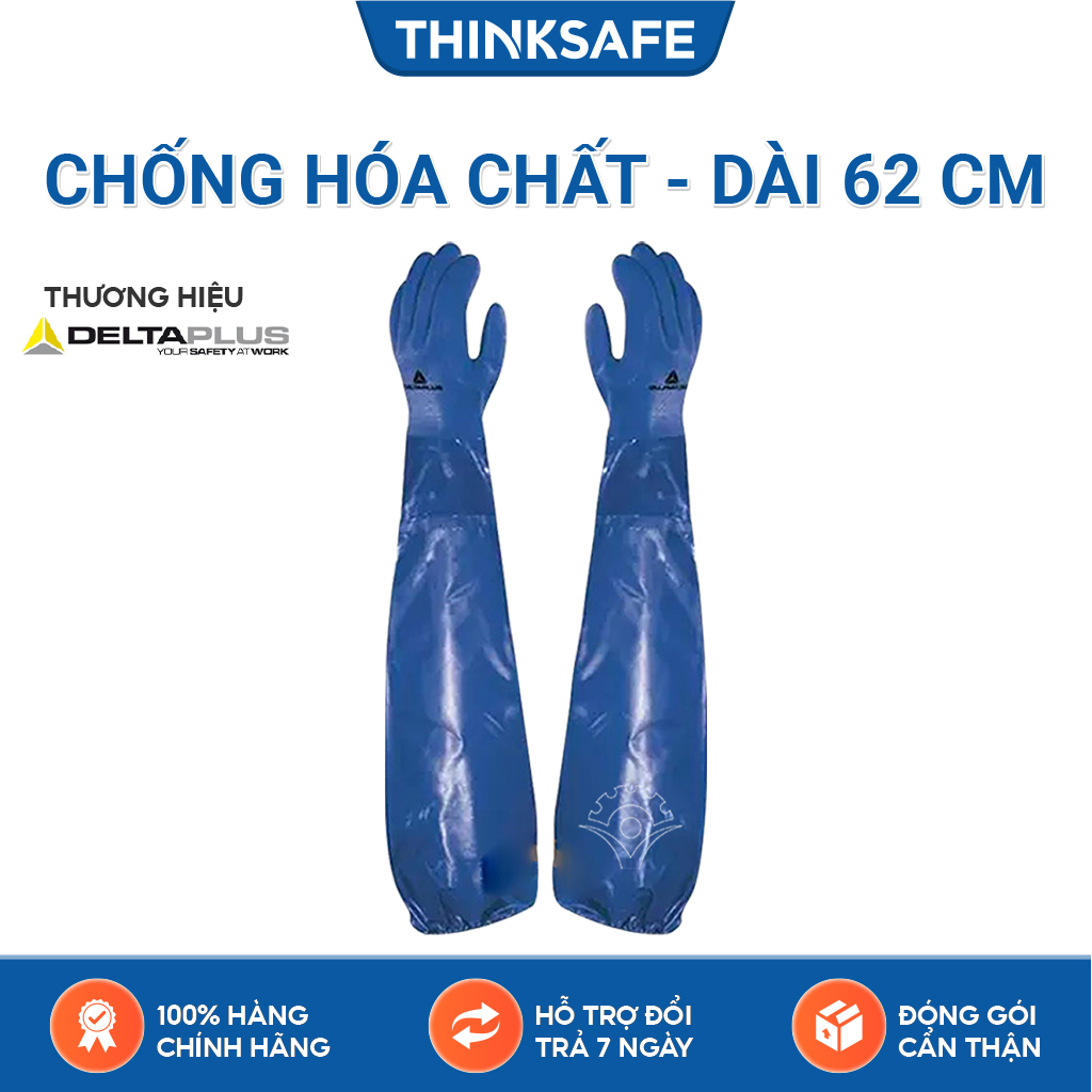 Găng tay chống hóa chất Deltaplus VE766 chống mài mòn, chống dầu và hóa chất, thấm hút mồ hôi tốt - Bảo hộ Thinksafe