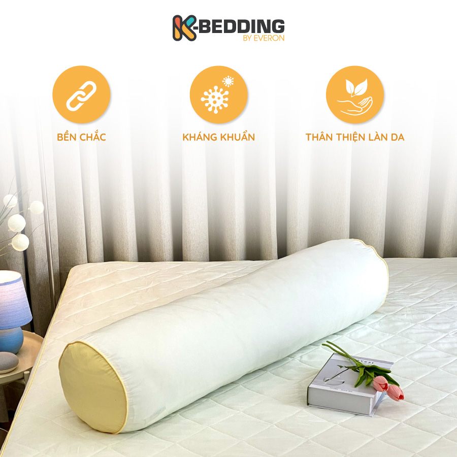 Vỏ gối ôm kbedding by everon kmts 102, màu vàng, kích thước 80*100cm