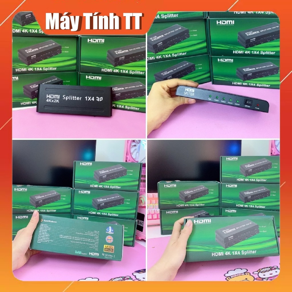 【hot sell】 Bộ chia HD 1 ra 4 / 1 ra 2 màn hình dài xịn 4K HD - H HD 1 ra 4 hỗ trợ mạch dài