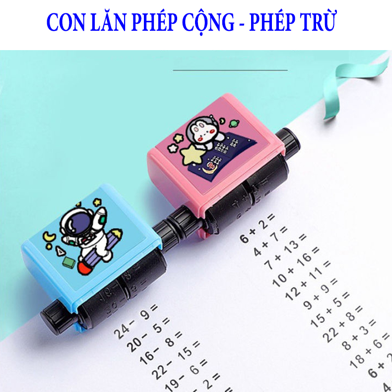 Máy in phép tính cộng trừ cho bé, Con lăn phép tính cộng trừ, Con lăn in phép tính cộng trừ cho bé, Con lăn phép tính cho bé