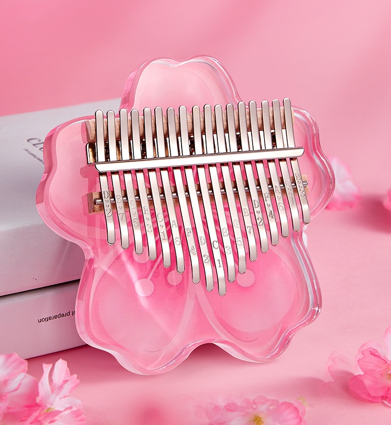 Đàn kalimba hoa anh đào Nhật Bản- Tonic Kalimba Tặng đầy đủ phụ kiện- Bảo hành 14 tháng- Đàn Kalimba 17 phím trong suốt kalimba acrylic kalimba giá rẻ kalimba kimi kalimba cho bạn mới tập chơi quà tặng