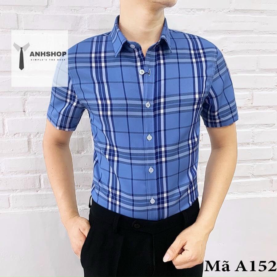 Áo sơ mi kẻ BBR ngắn tay nam, thiết kế thời trang cao cấp phong cách Hàn Quốc, chất liệu dày dặn