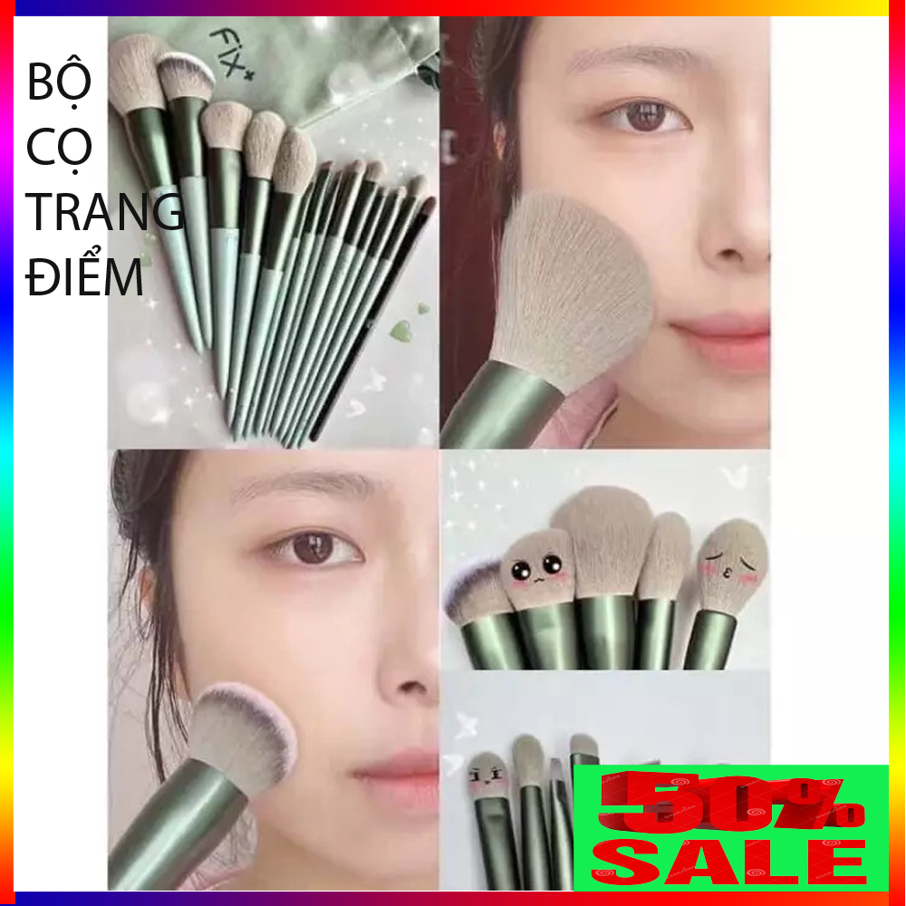 Bộ Cọ Trang Điểm FIX - Bộ 13 món chổi cọ trang điểm từ nhỏ đến lớn,Chất lông cọ mềm mịn bám phấn cực tốt, Lựa chọn hoàn hảo cho chị em.
