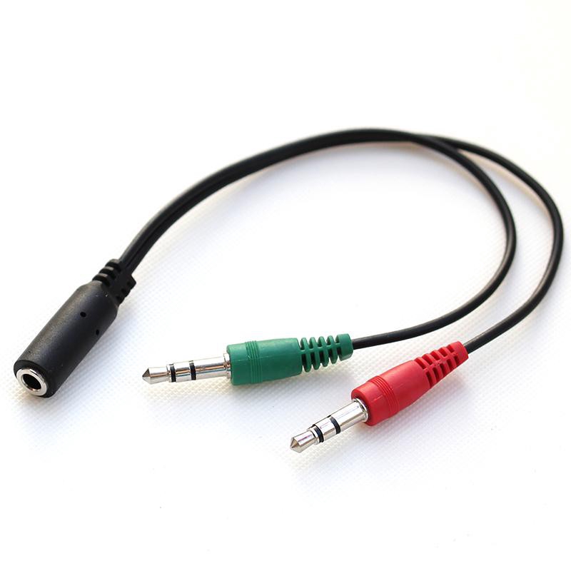 Cáp gộp và chia audio và mic 3.5mm 18cm