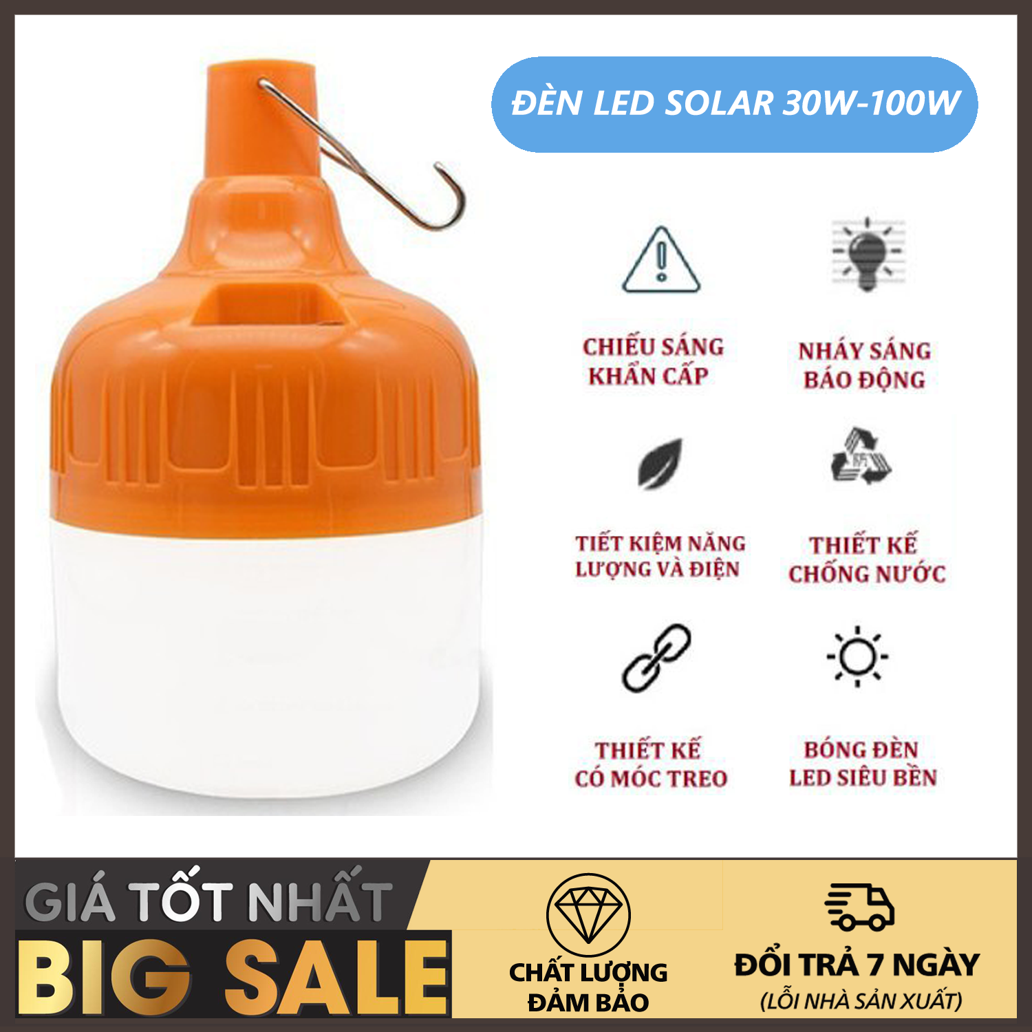 [CÓ ĐIỂU KHIỂN] Đèn led năng lượng mặt trời - Bóng đèn led sạc tích điện 100W - Bóng đèn tích điện, bóng đèn tích điện có điều khiển từ xa, SL-24 , bóng đèn tích điện 100W , bóng đèn LED tích điện có điều khiển ( LOẠI TO )