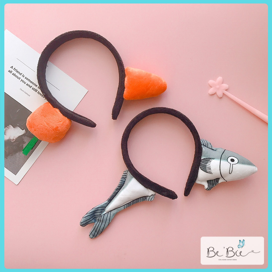 Bờm cài cà rốt đáng yêu, cài tóc cá cute bebie shop - bp127