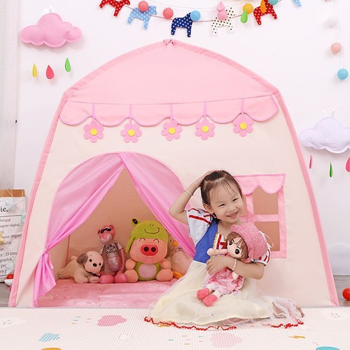 Lều cho bé hình chóp lâu đài s2 - lều công chúa hoàng tử trong nhà cho bé vui chơi