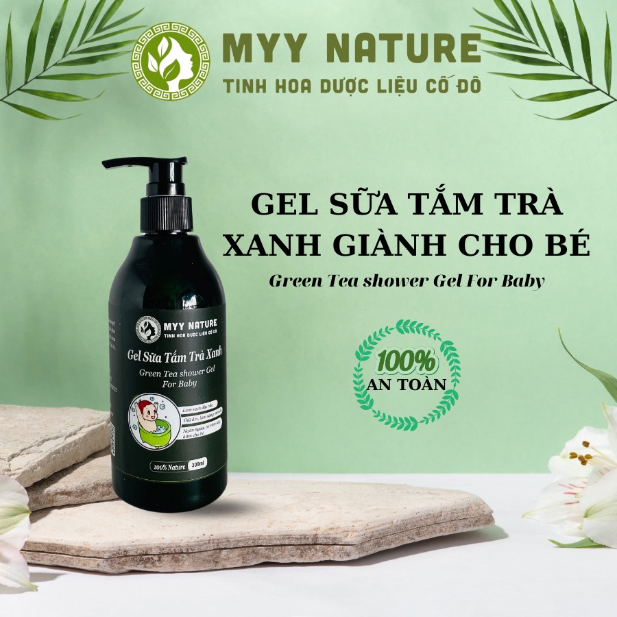 Gel Sữa Tắm Trà Xanh Cho Bé 300ml - Myy Nature - Làm Sạch Cơ Thể