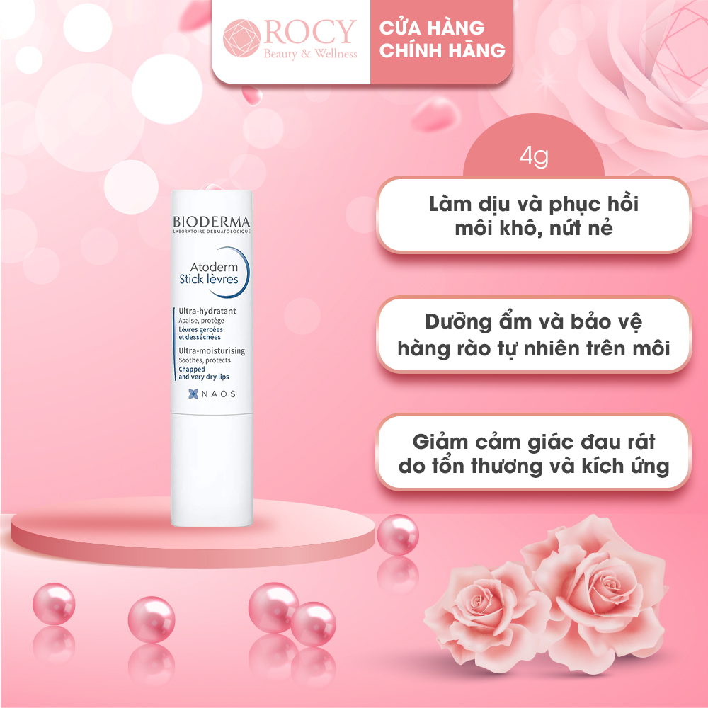 Son dưỡng môi khô nứt nẻ bioderma mềm môi, không khô nẻ, dưỡng ẩm, căng mọng, cho đôi môi mềm mại hàng chính hãng pháp