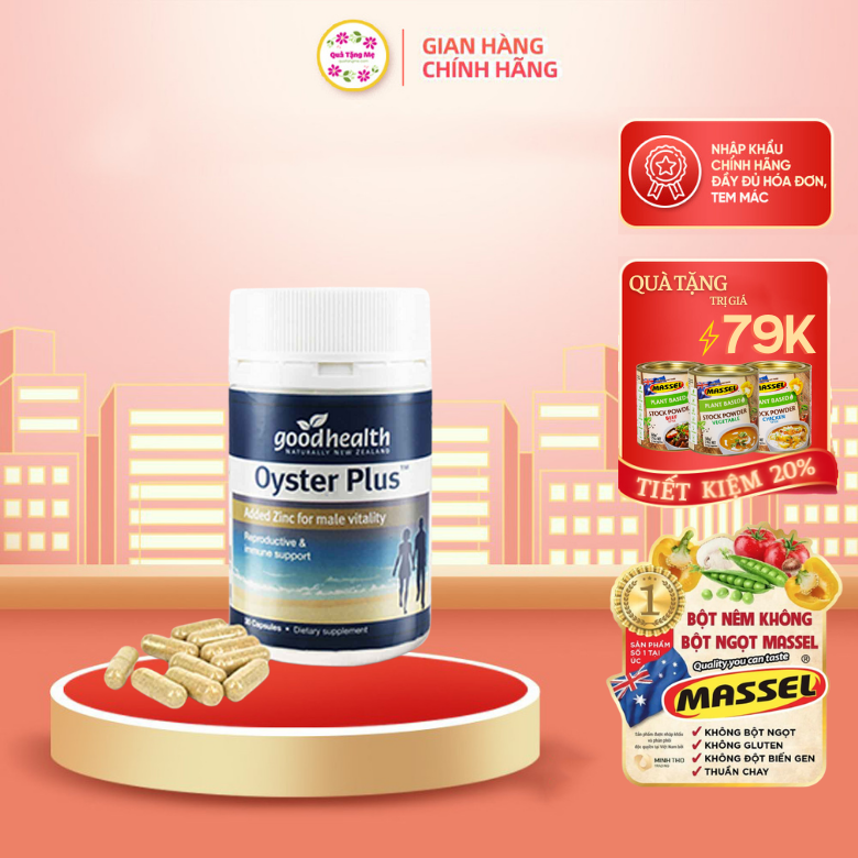 Tinh chất hàu biển new zealand goodhealth oyster plus Hỗ trợ tăng cường sức khỏe nam giới (30 viên)