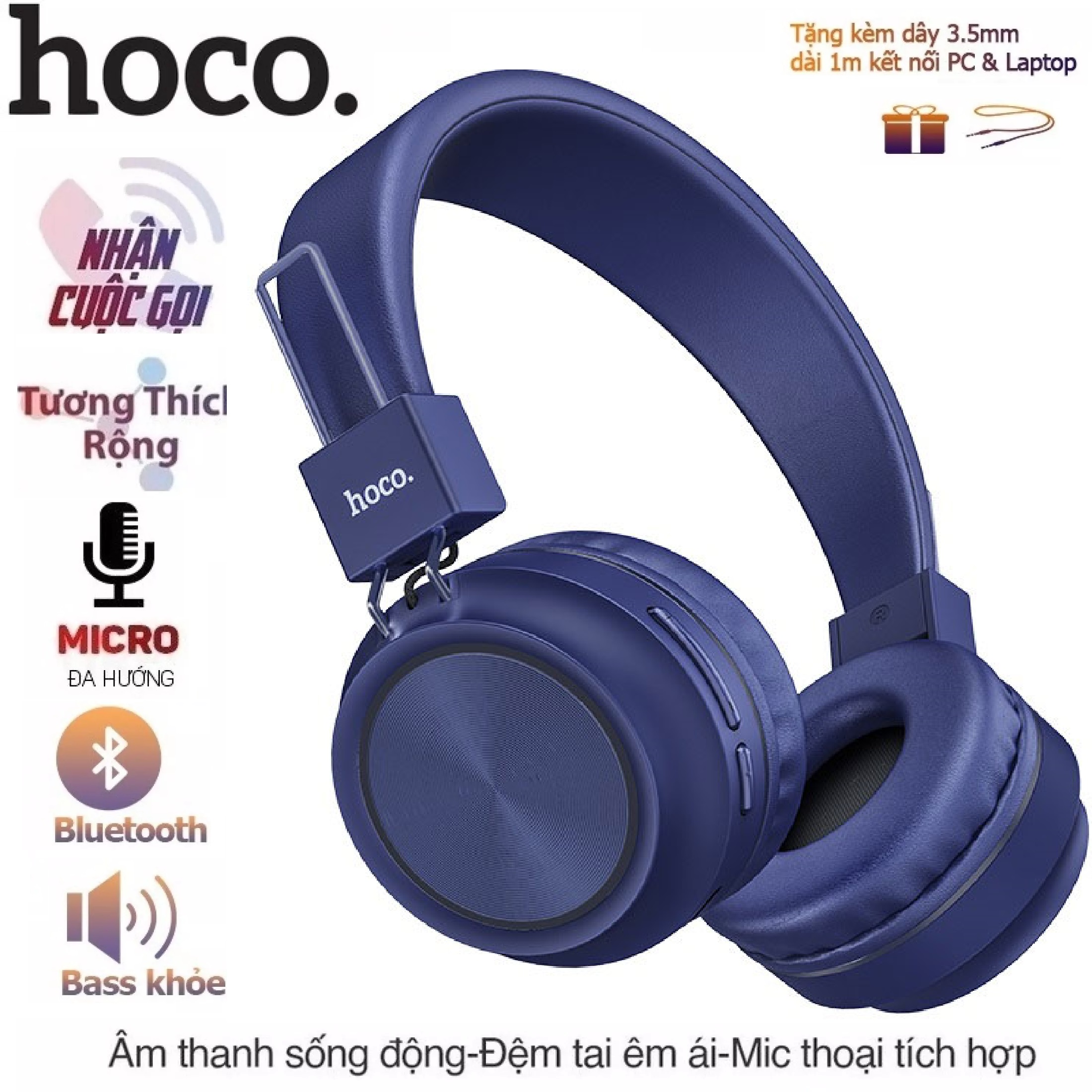 Tai nghe chụp tai không dây Hoco Model W25