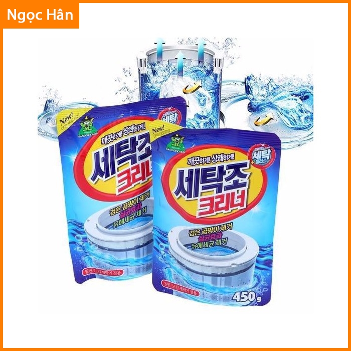 Combo 2 Túi Vệ Sinh Lồng Máy Giặt Sandokkaebi 450gr Dùng Cho Máy Cửa Trên Và Cửa Dưới ngochanshop