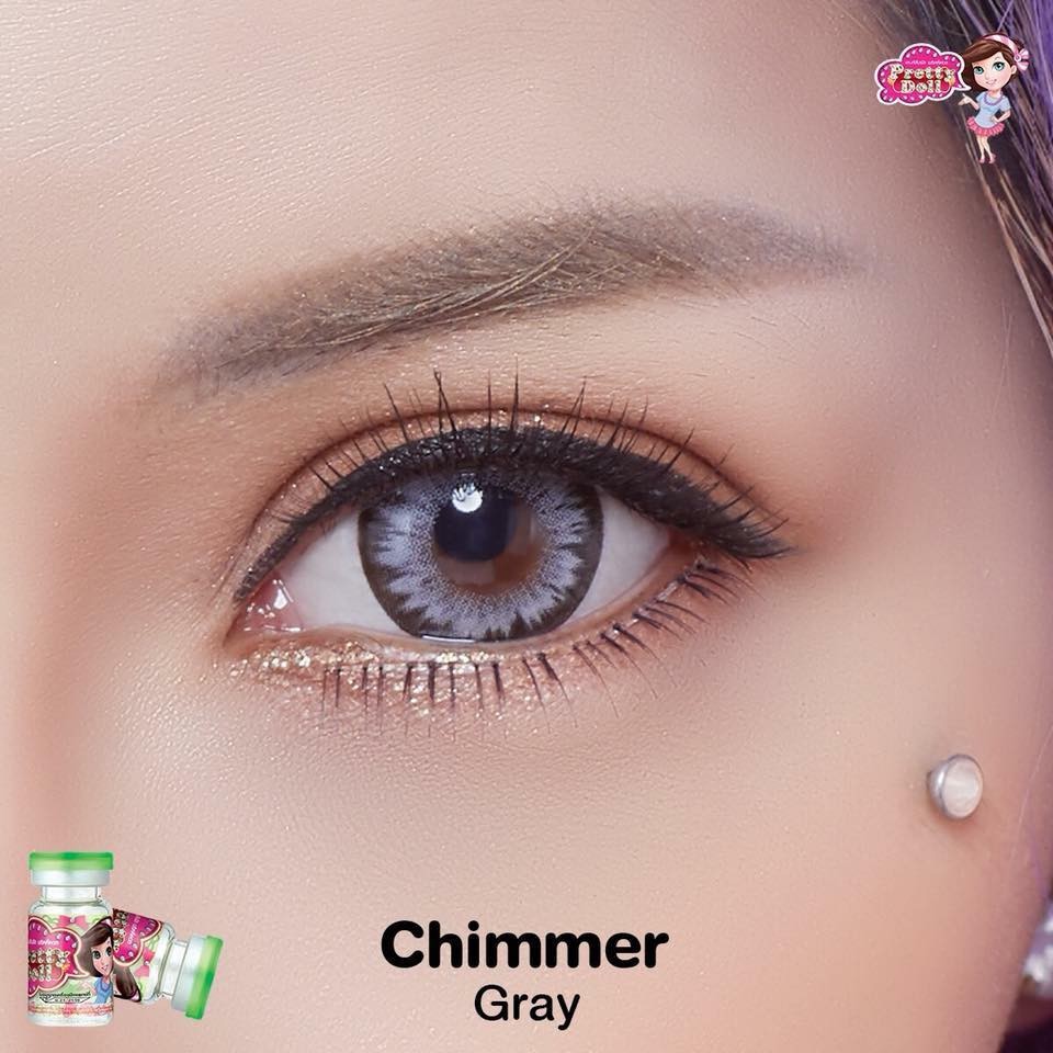 Lens-kính áp tròng xám tây sử dụng 1 năm (tặng kèm khay gương dụng cụ đeo)