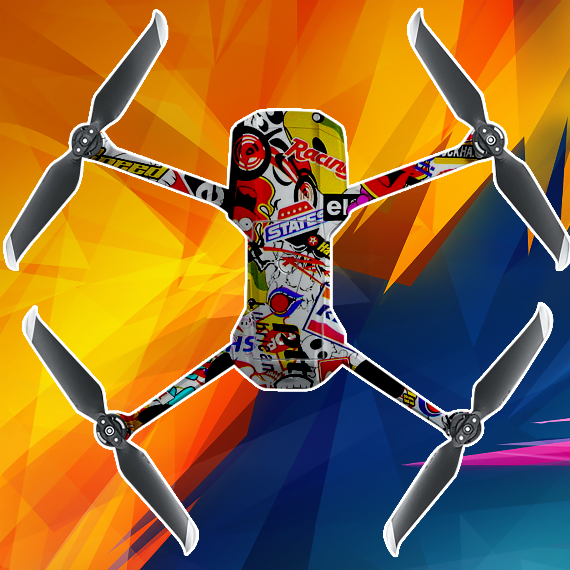 Miếng Dán Skin 3M cho Flycam  - Mẫu boom sticker siêu cute - Dán được cho tất cả dòng Fly Cam DJI Mavic Pro 1/ Pro 2/ Pro 3