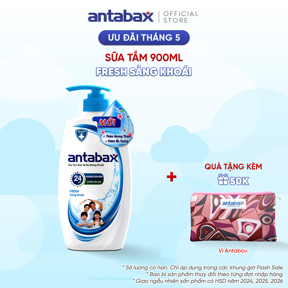 Sữa Tắm Bảo Vệ Da Kháng Khuẩn Antabax Fresh Sảng Khoái 900ml
