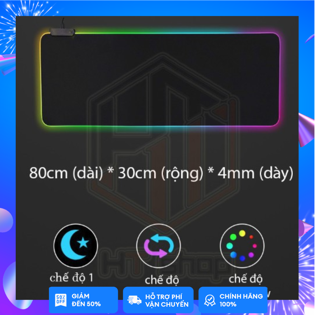 Bàn di chuột rgb, lót chuột pad rgb có đèn led viền siêu đẹp, bản rộng