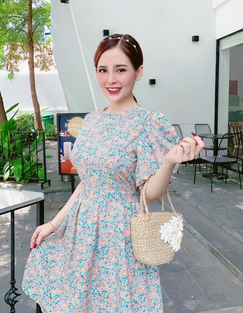 Đàm hoa tay phồng hàng thiết kế chất đẹp mnd