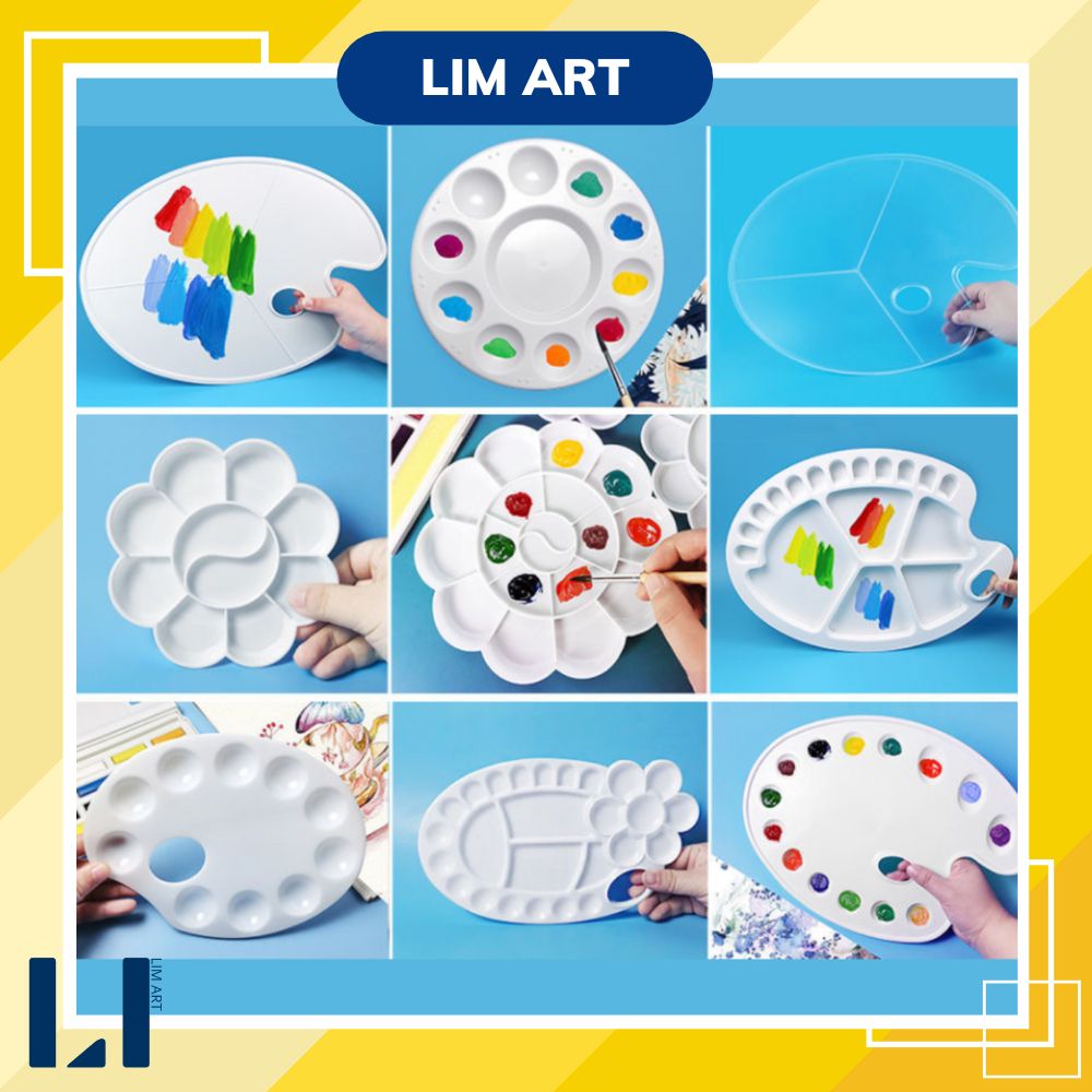 Khay đựng, pha màu vẽ oval lớn- Bảng palette pha màu hình oval size lớn LIM Art