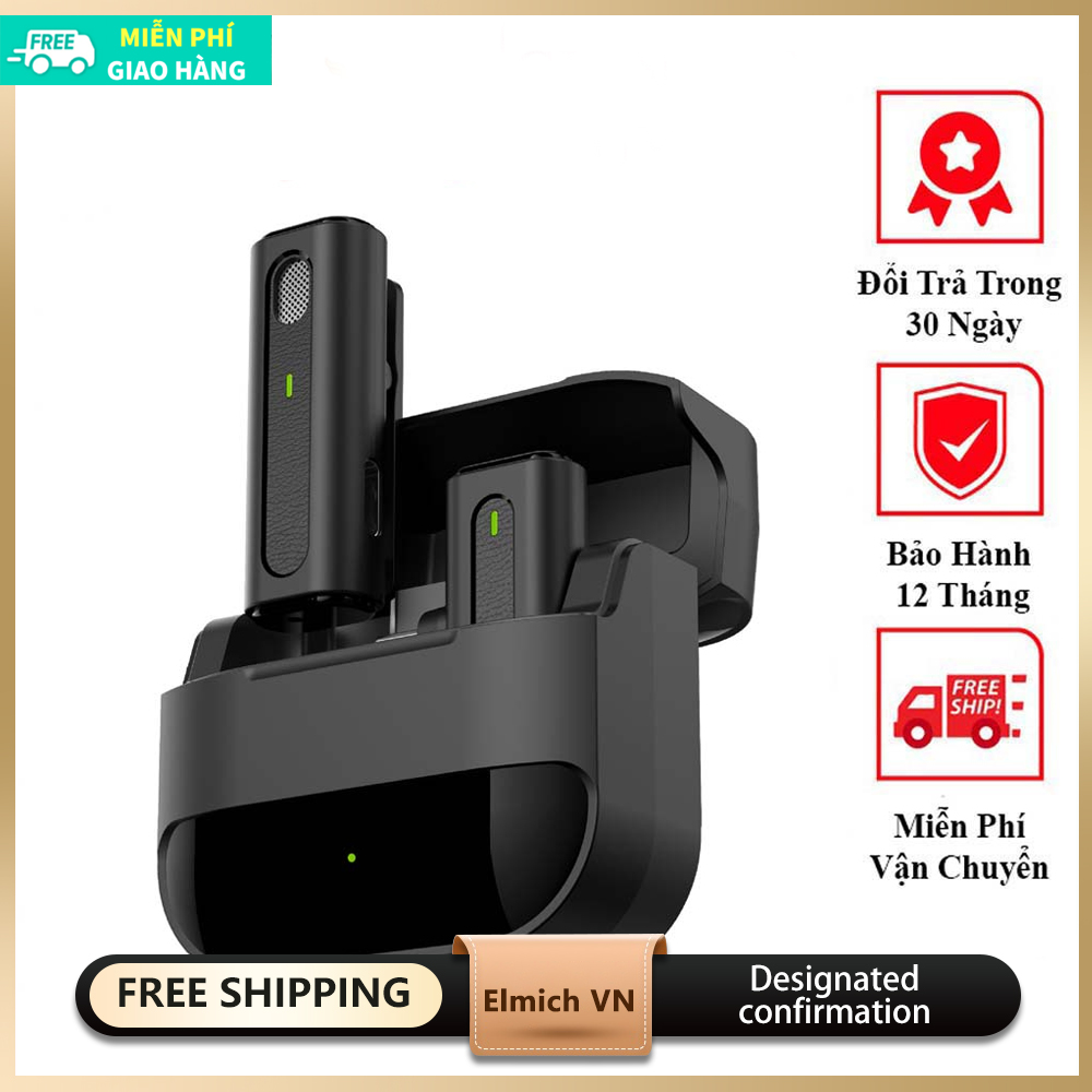 Micro Không Dây Cài Áo Thu Âm Cho Điện Thoại Mic Thu âm Livestream Không Dây Mini Cho Iphone Ipad Android