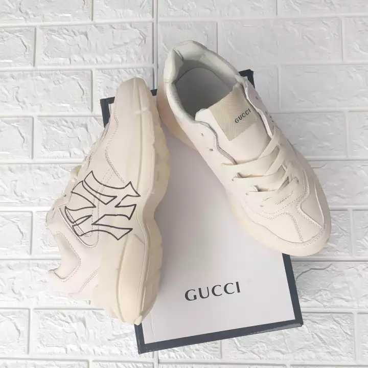 GIÀY THỂ THAO SNEAKER GC IN CHỮ NY - MÀU KEM - ĐỘN ĐẾ 5cm CỰC CHẤT - MẪU MỚI 2021 - ( SIZE NAM NỮ )