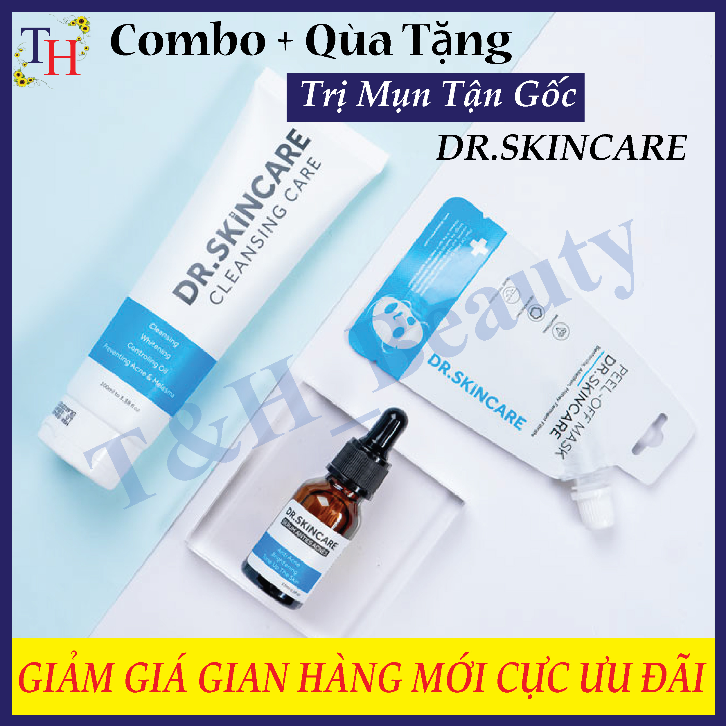 [HCM]Combo DR.SKINCARE +QUÀ TẶNG (serum+sữa rửa mặt+peel off mask)