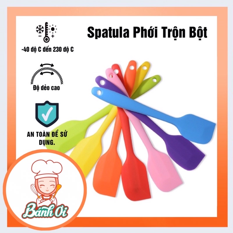 Phới trộn bột/ Phới silicon / Cây vét bột silicon - Phới dẹt 28cm