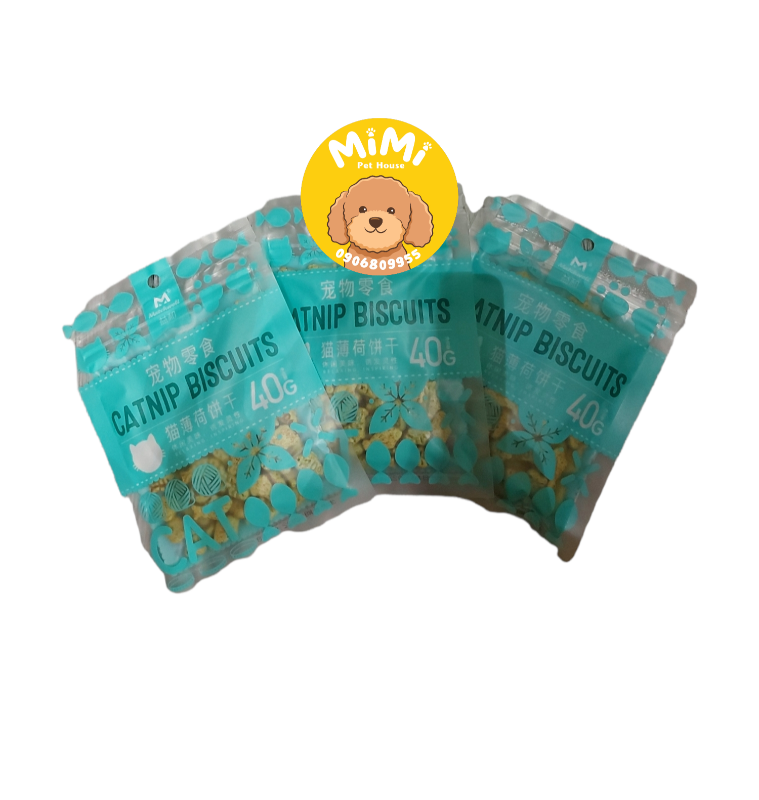 Bánh thưởng cho mèo vị cỏ mèo - Snack cỏ mèo cho mèo Gói 40g