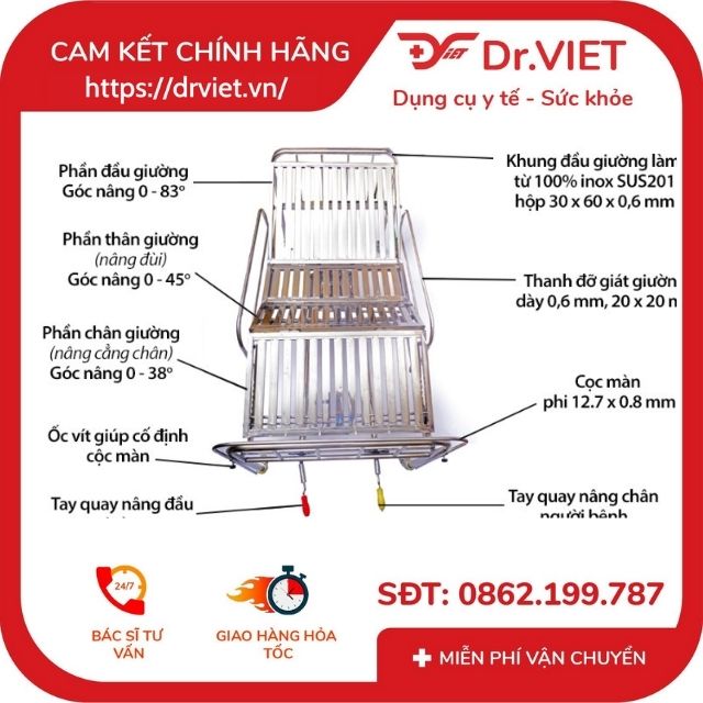 2 handcrank manual hospital bed lifting head-impaired people support