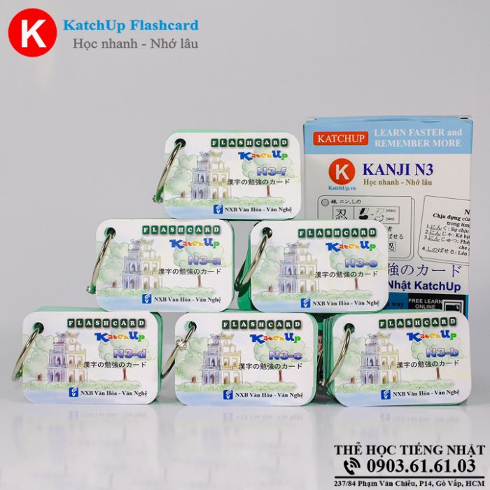 [HCM]Bộ Flashcard Tiếng Nhật Hán Tự N3 (Kanji N3)