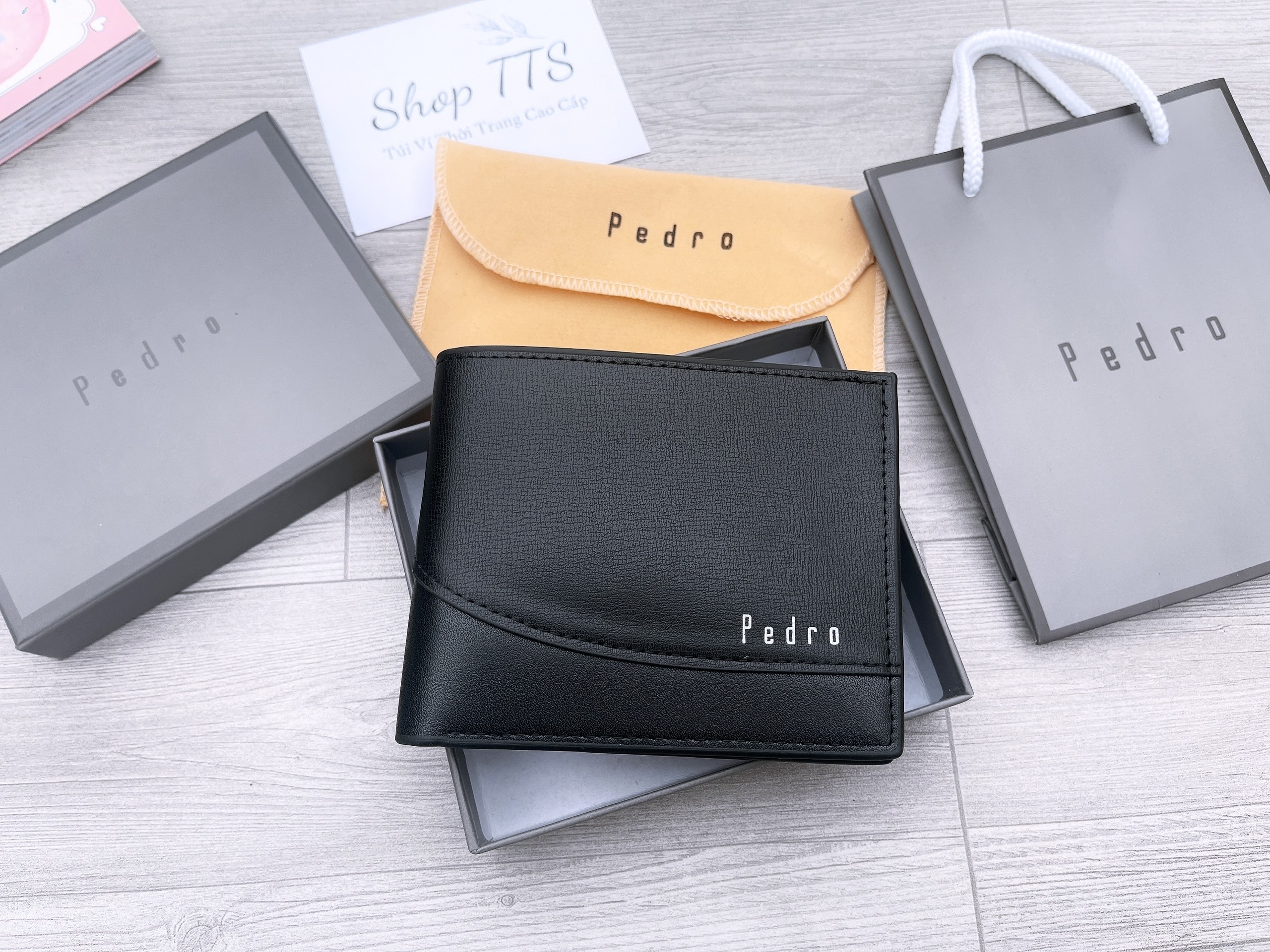 Ví Da Nam Pedro Full Hộp Kèm Túi Xách Sang Trọng