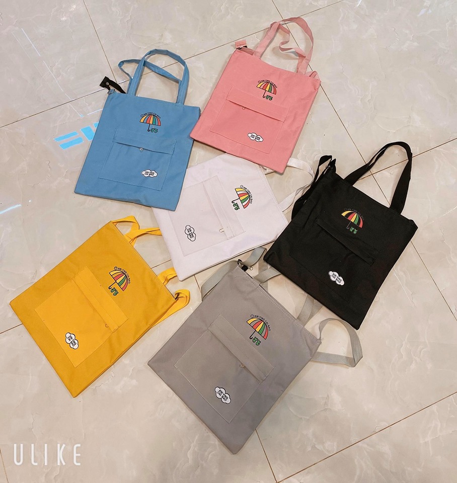 Túi tote vải thời trang in hình cây dù thích hợp đi học,đi chơi dạo phố