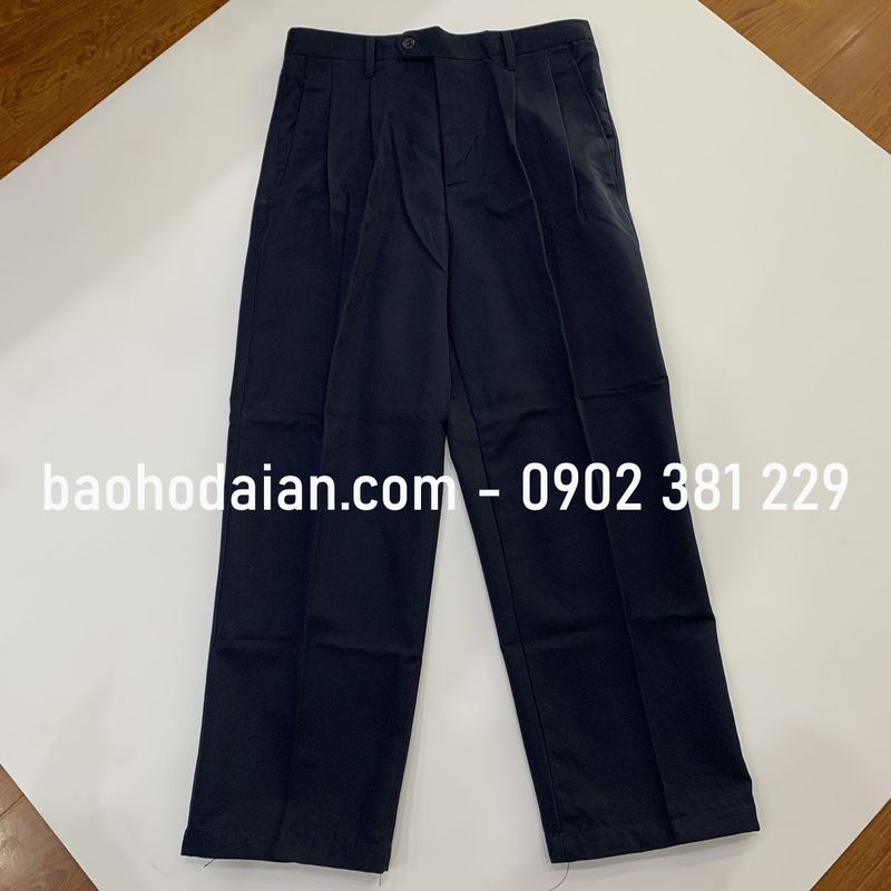 Quần tây công sở, quần bảo vệ vải kaki thành công màu xanh đen