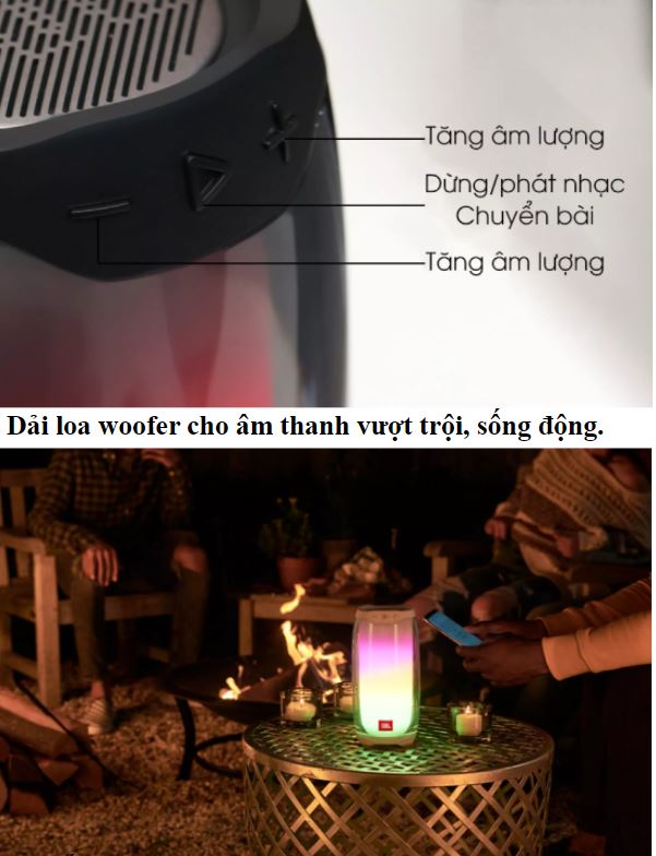 Loa Blutooth JBL Pulse 4 - Công Suất Cực Lớn 20W - Âm Thanh Phát