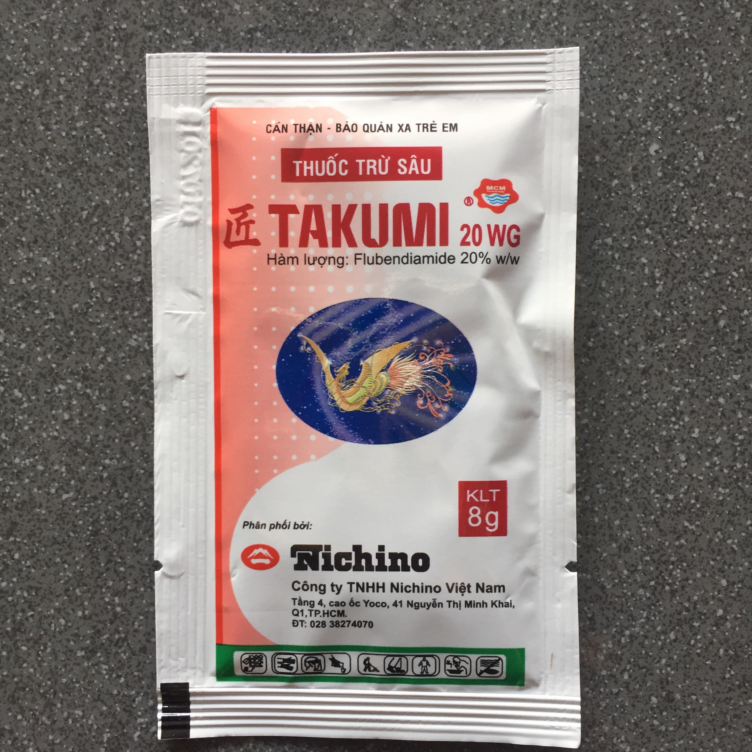 10 gói Takumi 8gr thuốc trừ sâu tơ, sâu khoang, sâu đục quả