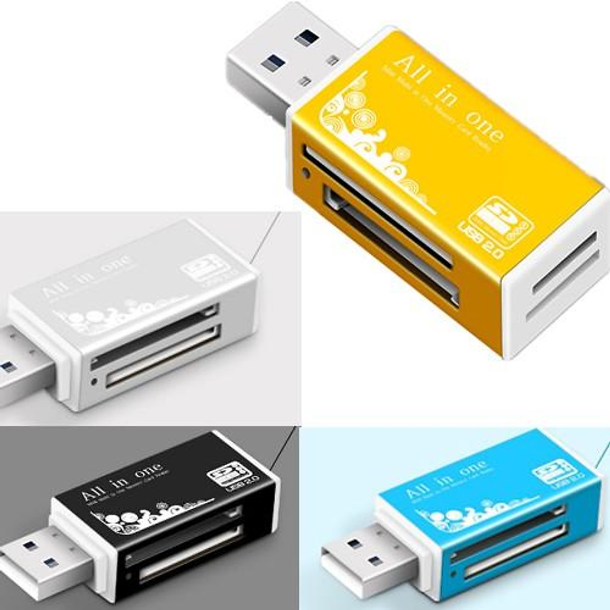 Đầu đọc thẻ nhớ micro sd vỏ nhôm chuẩn usb 2.0 , đầu lọc thẻ nhớ mini nhiều màu