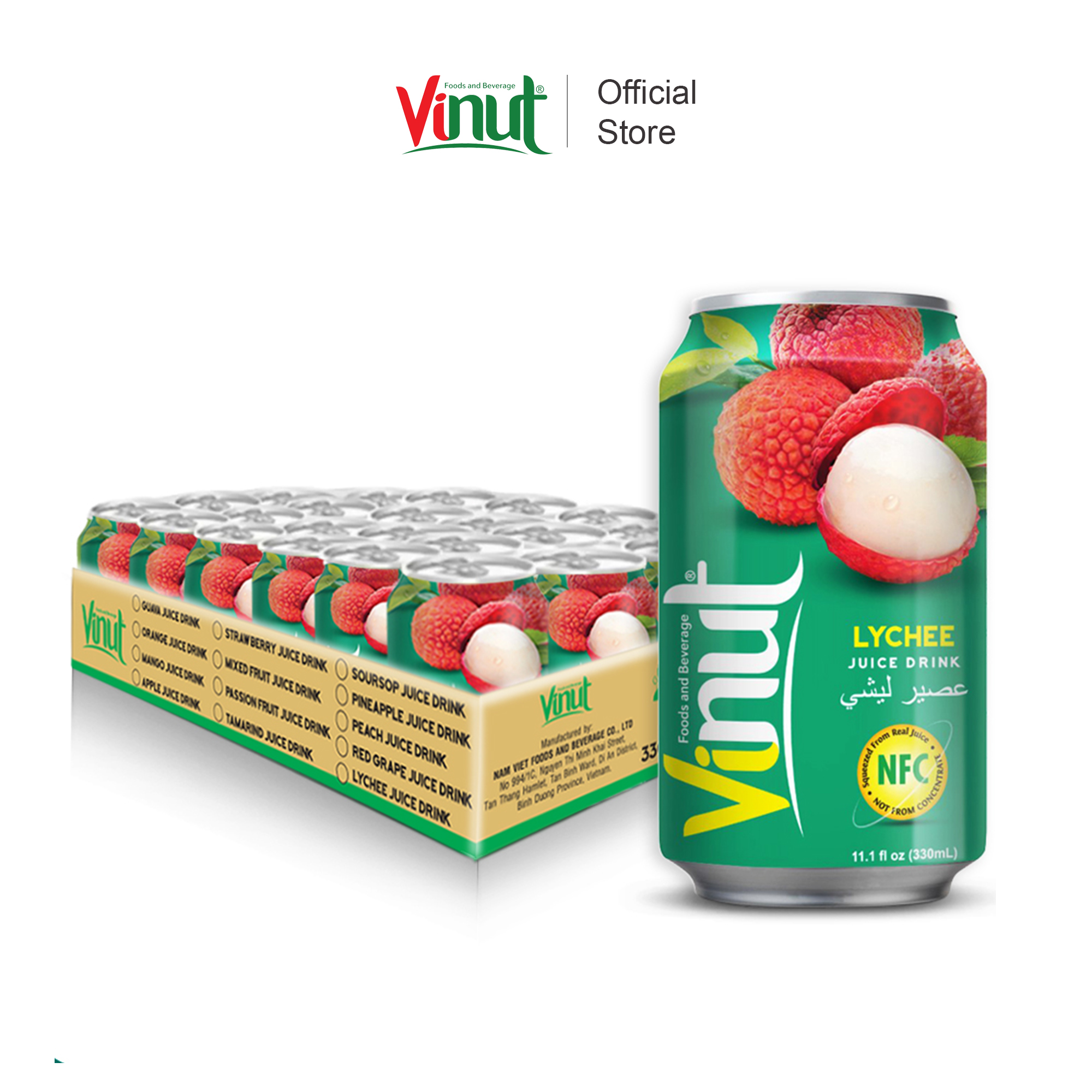 [KHAY 24 LON] Nước Ép Vải Vinut 330ml FREE SHIP