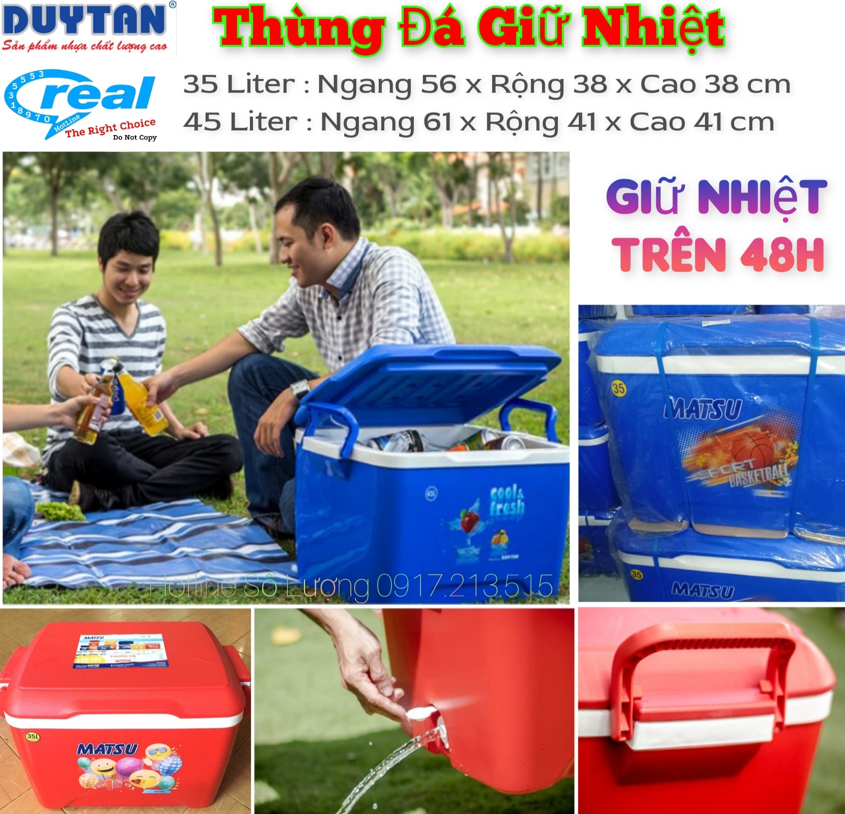 Thùng đá giữ nhiệt duy tân 35 & 45 lít giữ nhiệt 48h