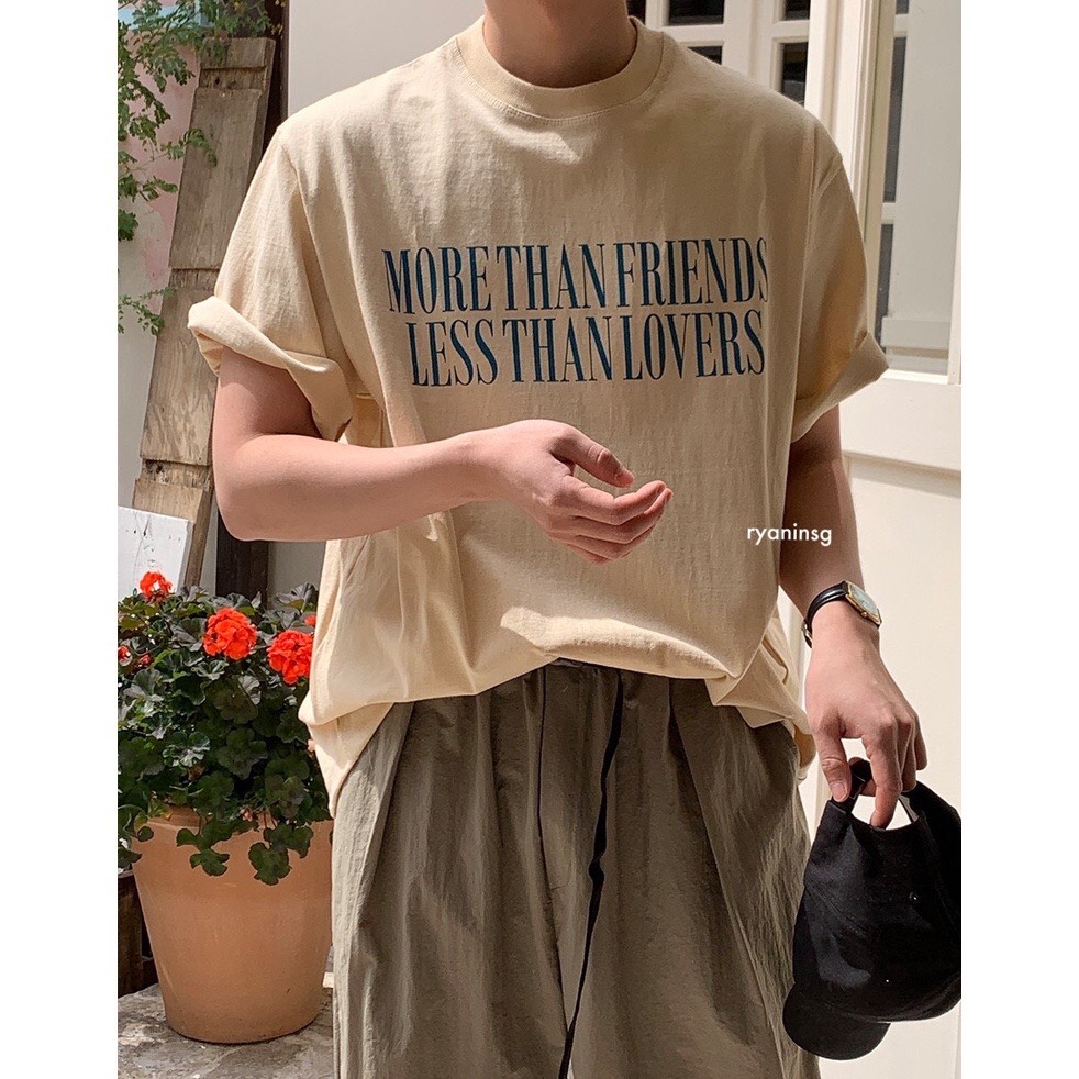 Ryan - áo thun nam trên tình bạn dưới tình yêu ngắn tay vải cotton cổ bo tròn form rộng phong cách hàn quốc