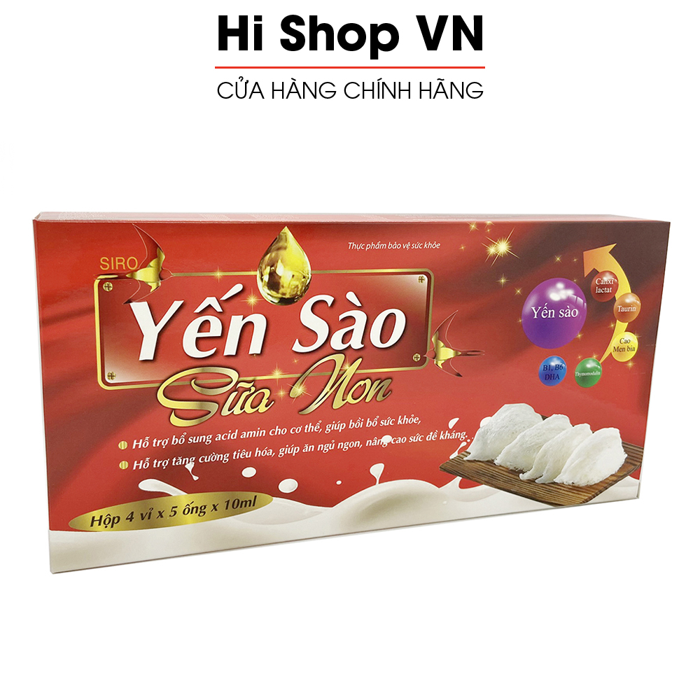 Siro Yến Sào Sữa Non giúp ăn ngủ ngon, tiếu hóa tốt, tăng cường miễn dịch cho trẻ từ 6 tháng tuổi - Hộp 20 ống