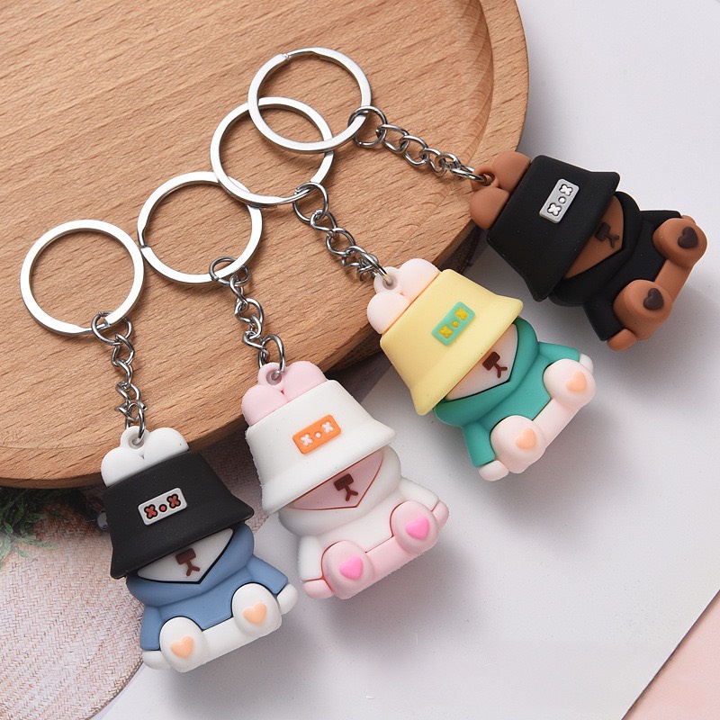 Móc khóa thỏ đội nón đáng yêu,cute