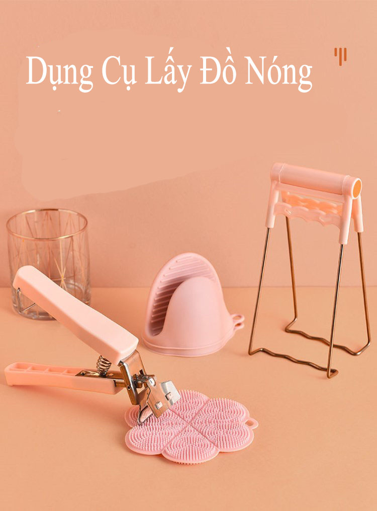 Bộ Dụng Cụ Kẹp Gắp Đồ Nóng 4 Trong 1 Tiện Lợi