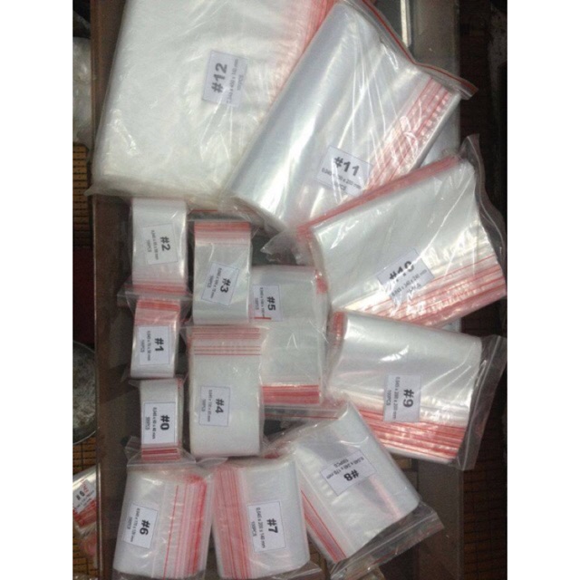 100gr túi zip chỉ đỏ các loại size