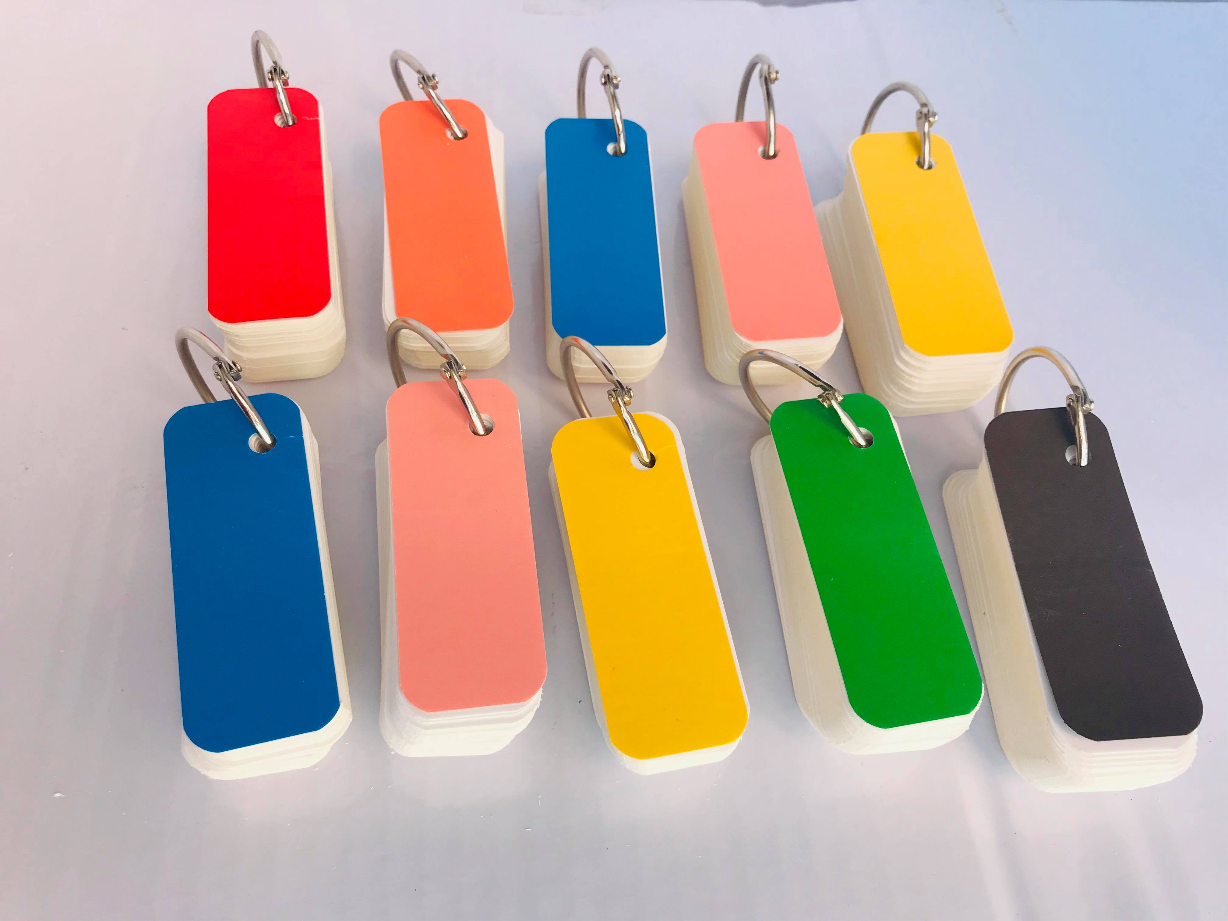 1000 thẻ  trắng 3x8 cm SIÊU DÀY tặng kèm 10 khoen bìa màu ngẫu nhiên