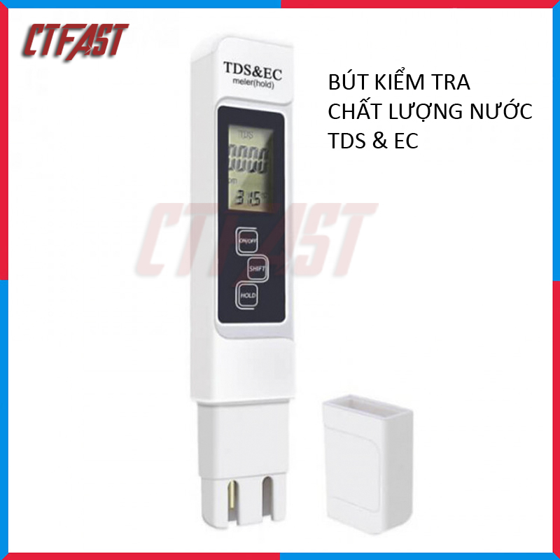 Bút thử nước sạch cao cấp TDS & EC, dụng cụ đo TDS, máy độ cứng của nước - Hàng chính hãng, tặng kèm bao da sang trọng