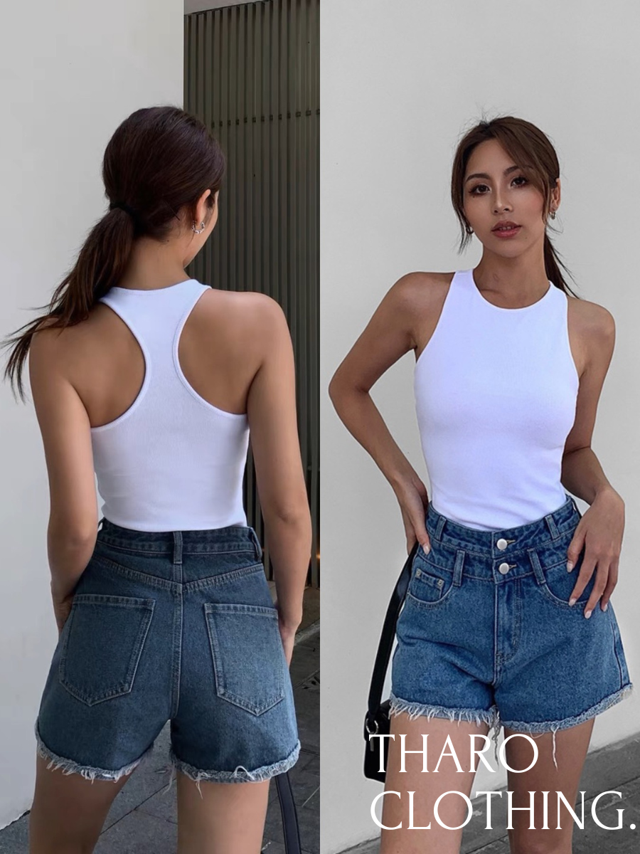 Áo sát nách lưng nhỏ, dáng dài - tharo clothing